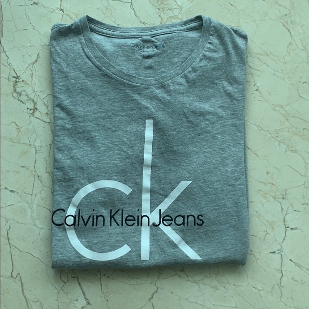 Men’s Grey Calvin Klein Jeans T Shirt in Grey